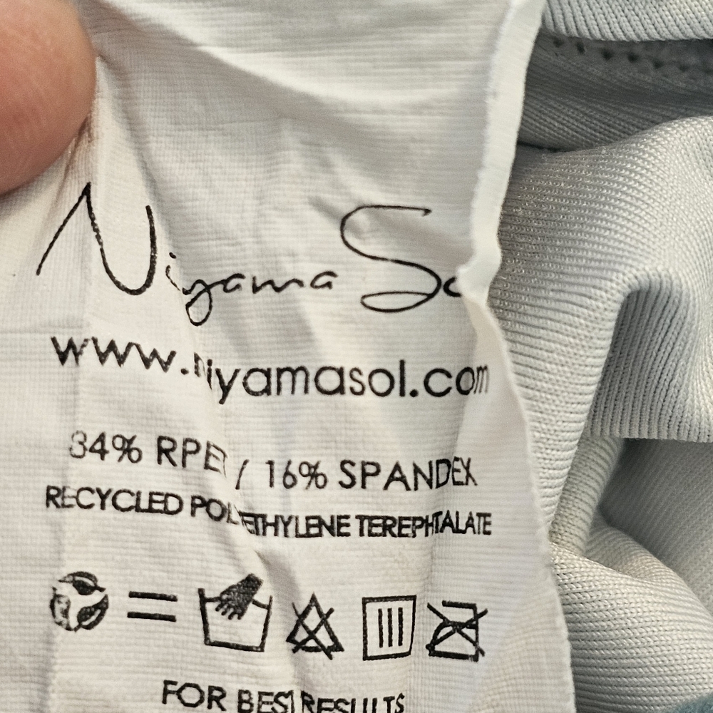 Niyama Sol Leggings Shirley Blue Retro Stripe Highwaist Barefoot Leggings Small - Picture 6 of 10